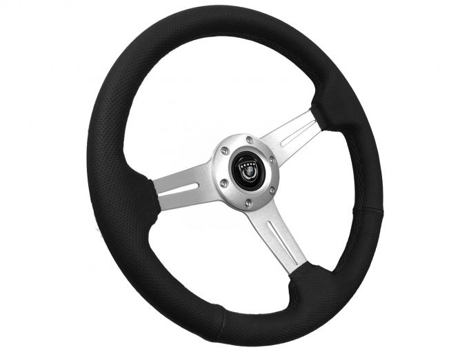 Auto Pro USA VSW S6 Sport Leather Steering Wheel ST3587BLK-BLK