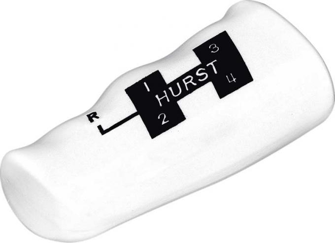 Reproduction Hurst Shifter Knob T-Handle 4 Speed Molded Plastic 3/8"-16 SAE Thread, White