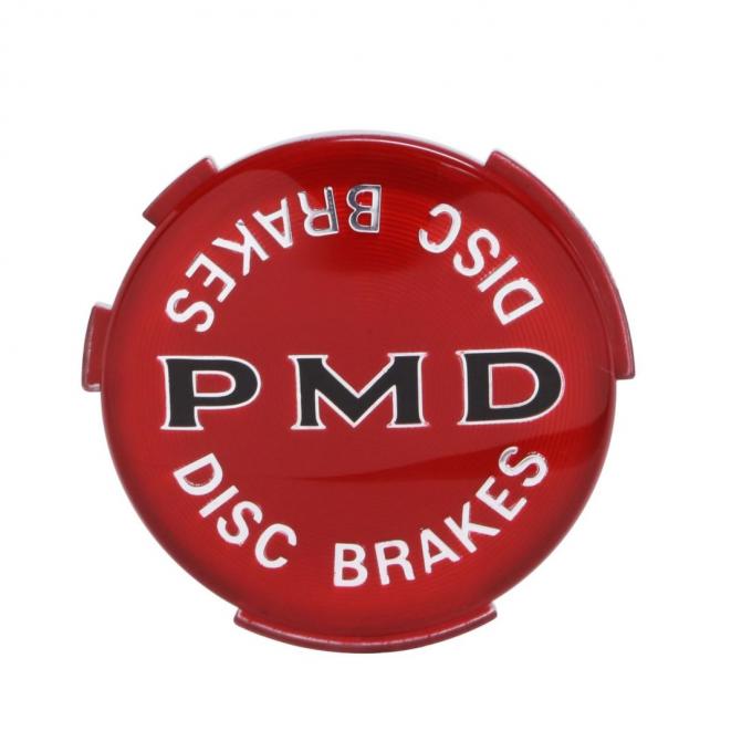 Trim Parts Pontiac Wheel Cover 2-7/16” Diameter Red Background "Disk Brakes" Emblem, Each 8205