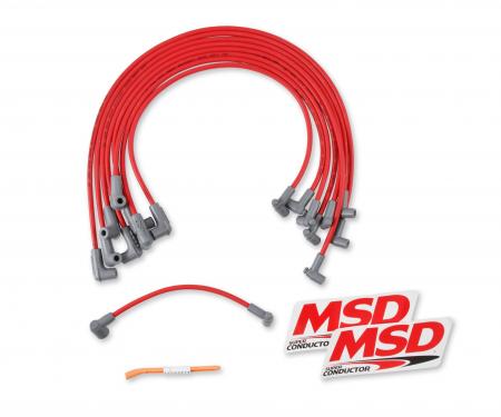 MSD Super Conductor 8.5mm Spark Plug Wire Set, Small Block Chevy for Use with HEI Cap 35599