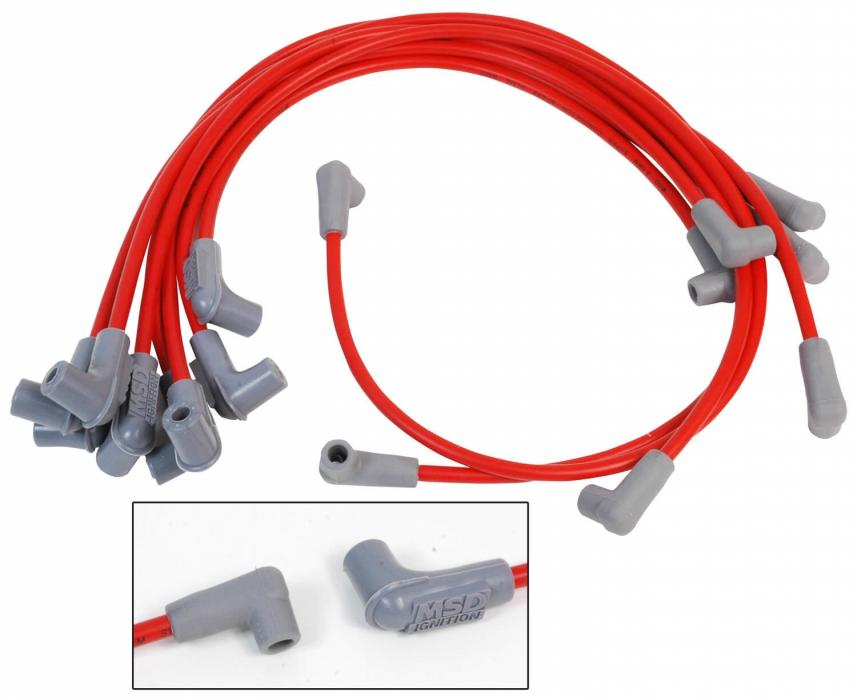 Wires, Retro Sparkplug, Universal 90 degree plug ends -Black w/Orange