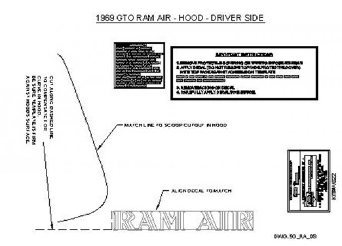 Classic Headquarters GTO "Ram Air" Hood Decal W-822