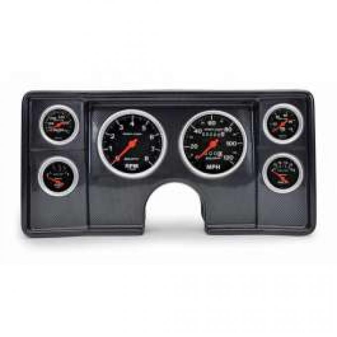 Malibu Instrument Cluster Panel, Carbon Fiber Finish, With Sport Comp Gauges, 1982-1983