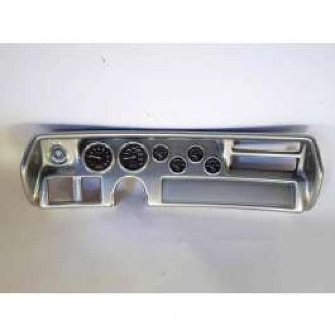 Chevelle Instrument Cluster Panel, Super Sport (SS) Style, Aluminum Finish, With Carbon Fiber Series Gauges, 1970-1972