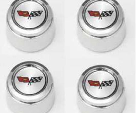 Chevelle 1982 Corvette Style Chrome Center Cap Set For Corvette Style Aluminum Wheels