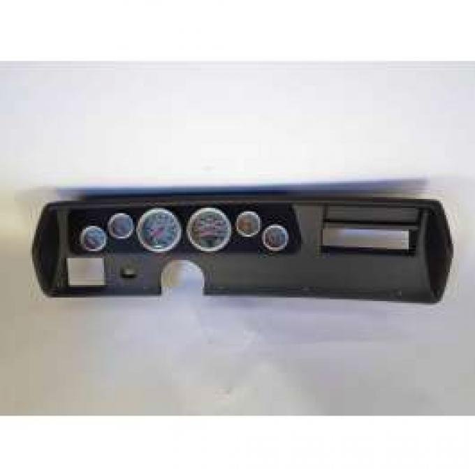 Chevelle Instrument Cluster Panel, Super Sport (SS) Style, Black Finish, With Ultra-Lite Gauges, 1970-1972