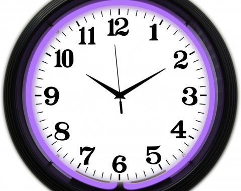 Neonetics Neon Clocks, Black Rim Purple Standard Neon Clock