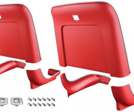 RestoParts Seatback/Base, 1969-72 GM A Body, Bucket, Kit, Red C985RD