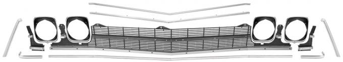 RestoParts Grille Kit, 69 SS Chevelle/El Camino, w/ Ctr Molding, Deluxe CH30127