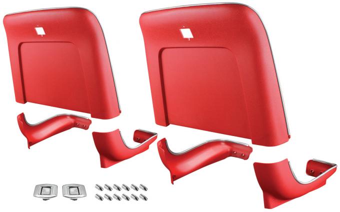 RestoParts Seatback/Base, 1969-72 GM A Body, Bucket, Kit, Red C985RD