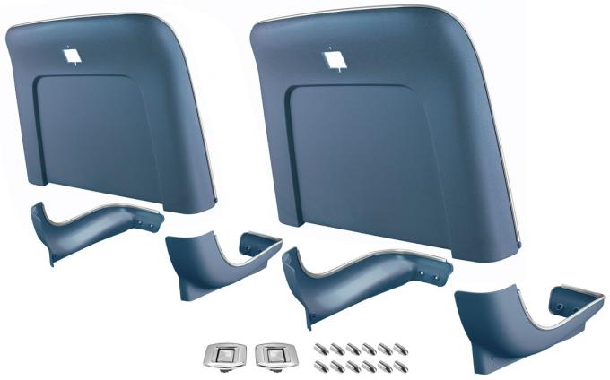 RestoParts Seatback/Base, 1969-72 GM A Body, Bucket, Kit, Dark Blue C985DB