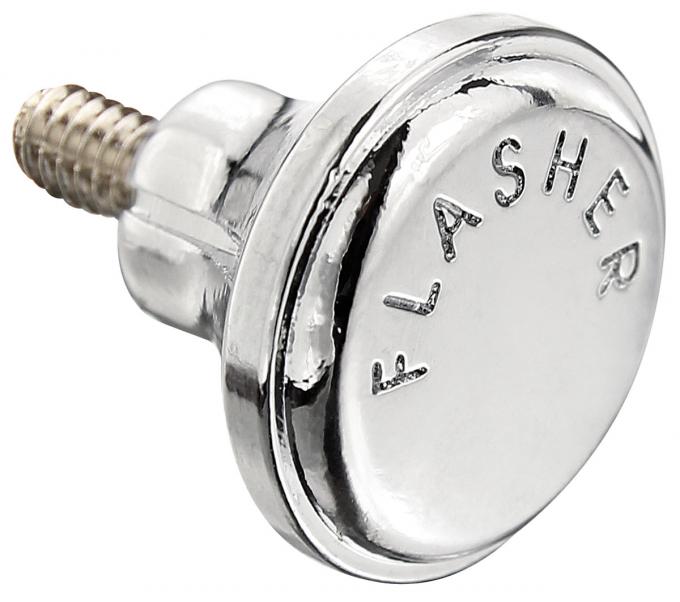 RestoParts Knob, Emergency Flasher, 1967-72 A-Body, Chrome CTL1002