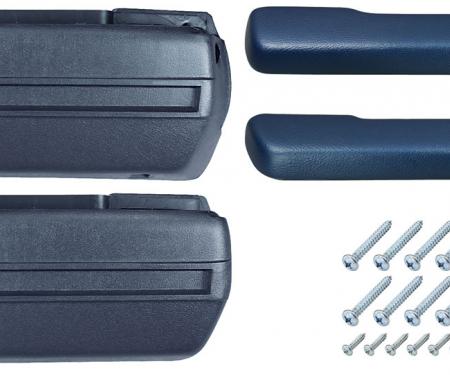 RestoParts Armrest Base/Pad Kit, Front, 1968-72 A-Body, Dark Blue AK16DB