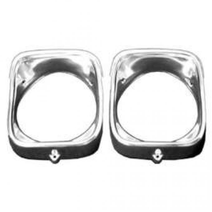 El Camino Headlight Bezels, Inner & Outer, Left, 1968