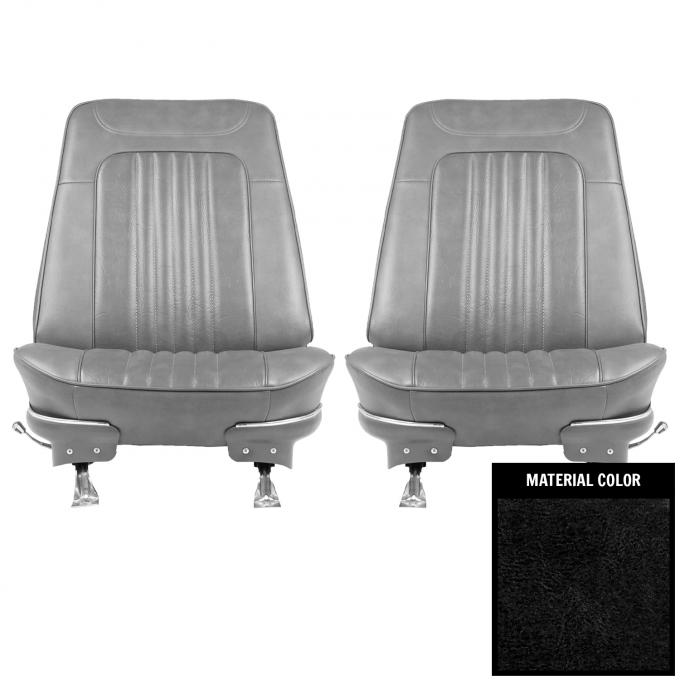 PUI Interiors 1971-1972 Chevrolet Chevelle Black Pre-Assembled Front Bucket Seats 71AS10U-P