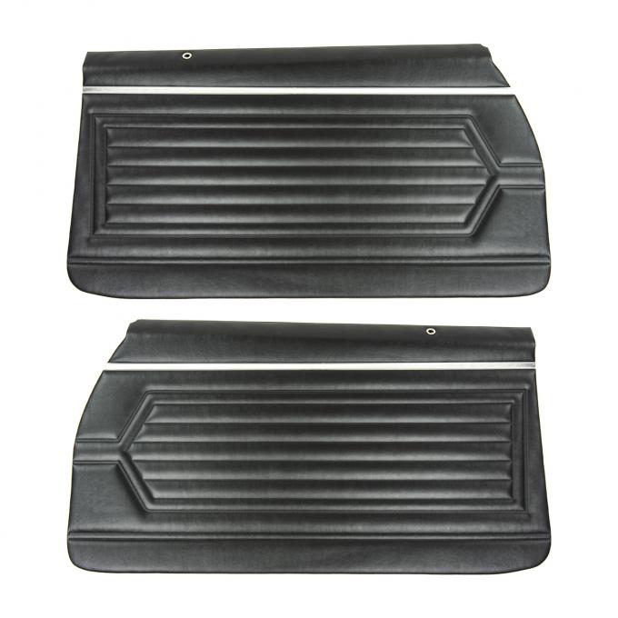 PUI Interiors 1971-1972 Buick Skylark/GS Standard Pre-Assembled Black Front Door Panels 71UDS10-P