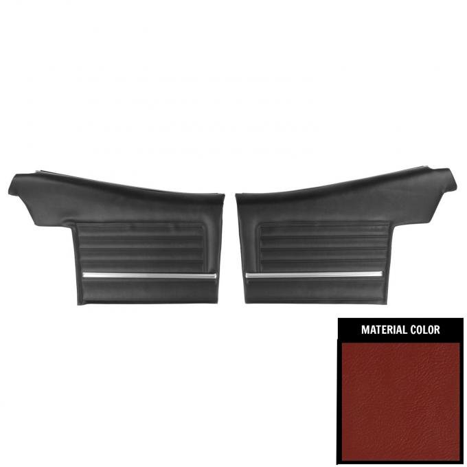 PUI Interiors 1968 Chevrolet Chevelle Convertible Pre-Assembled Red Rear Door Panels PD311V