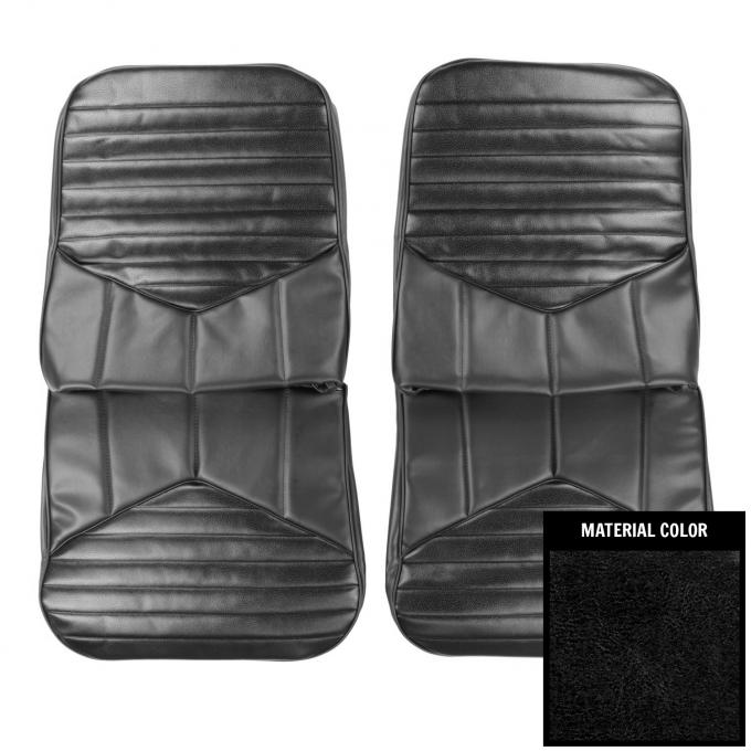 PUI Interiors 1970 Oldsmobile Cutlass/"S"/442 Hardtop Black Front Bucket Seat Covers 70CS10U2