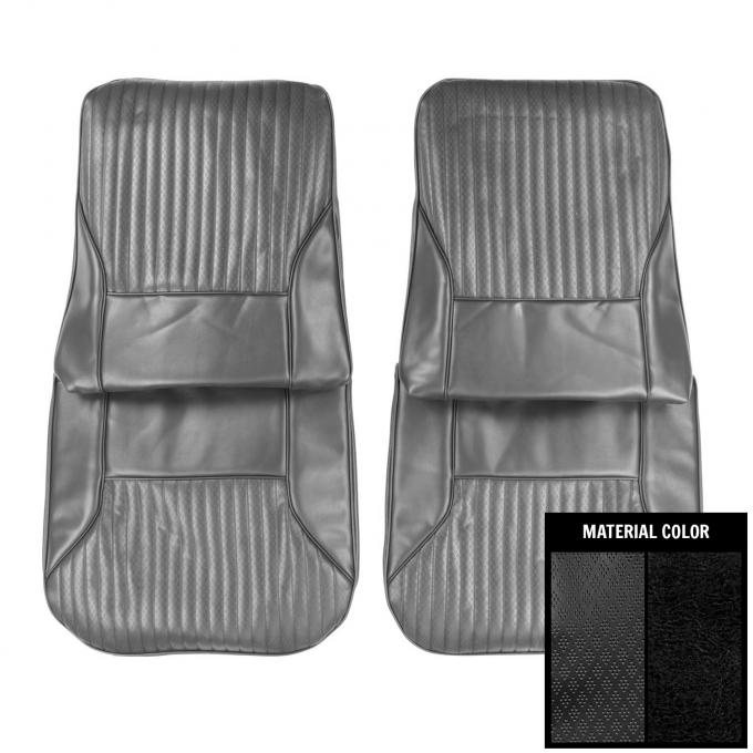 PUI Interiors 1968 Oldsmobile Cutlass Holiday/"S" Black Front Bucket Seat Covers 68CS10U