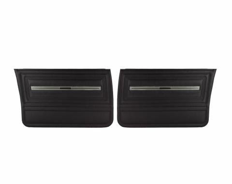 PUI Interiors 1966 Chevrolet Chevelle 4 Door Hardtop Black Front Door Panels 66AD4D10FC