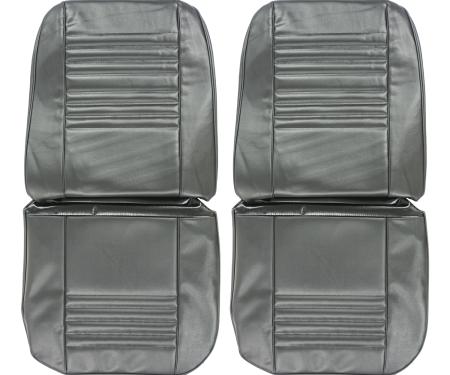 PUI Interiors 1967 Chevrolet Chevelle Black Front Bucket Seat Covers 67AS10U