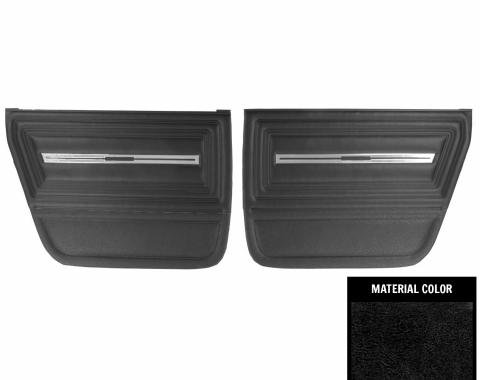 PUI Interiors 1966 Chevrolet Chevelle 4 Door Hardtop Black Rear Door Panels 66AD4D10C