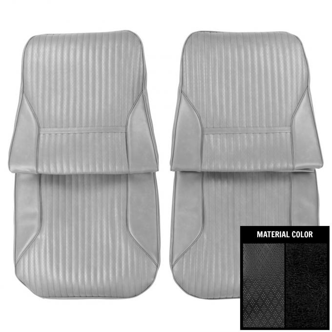 PUI Interiors 1969 Oldsmobile Cutlass Holiday/"S"/442 Black Front Bucket Seat Covers 69CS10U