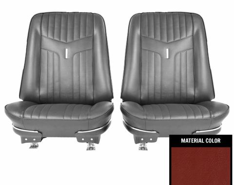 PUI Interiors 1969 Pontiac GTO Red Front Bucket Seat Covers 69GS30U