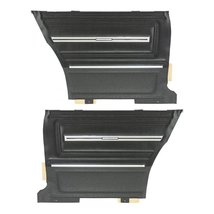 PUI Interiors 1966 Chevrolet Chevelle Hardtop Pre-Assembled Black Rear Door Panels PD280C