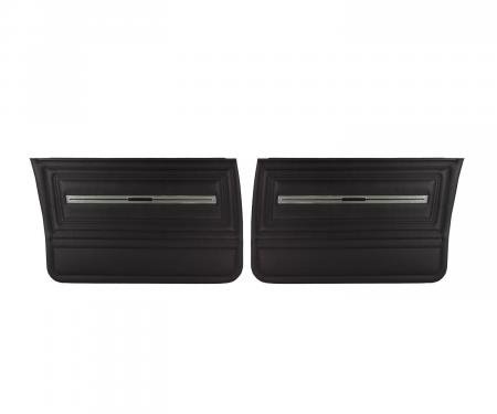 PUI Interiors 1966 Chevrolet Chevelle 4 Door Hardtop Black Front Door Panels 66AD4D10FC