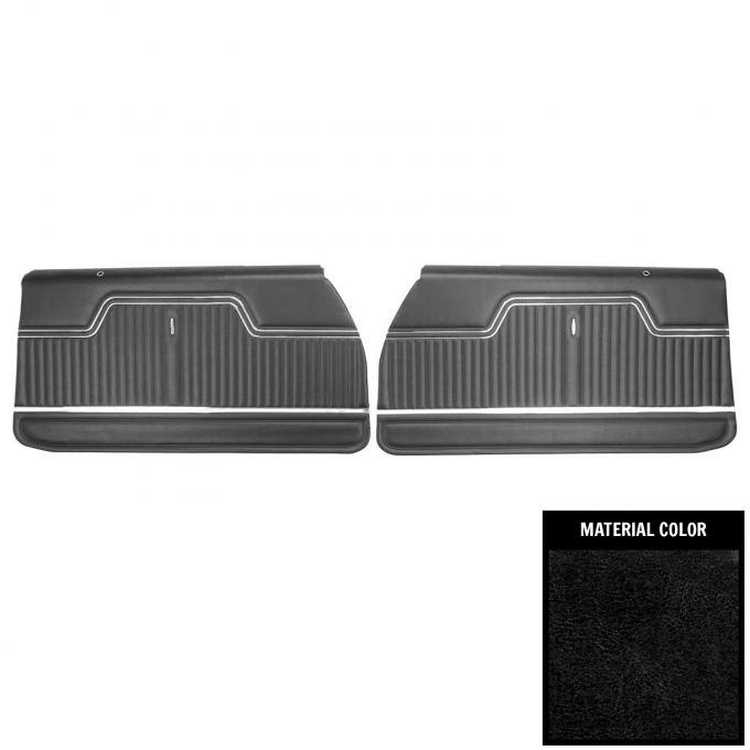 PUI Interiors 1969 Chevrolet El Camino Pre-Assembled Black Front Door Panels PDE250