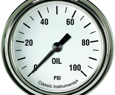 Classic Instruments White Hot 2 5/8" Oil Pressure Gauge WH381SLF