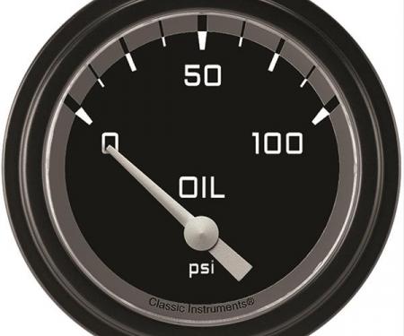 Classic Instruments Autocross Gray 2 5/8" Oil Pressure Gauge AX281GBLF