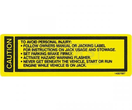 Chevy Or GMC Jack Base Decal, 1973-1979