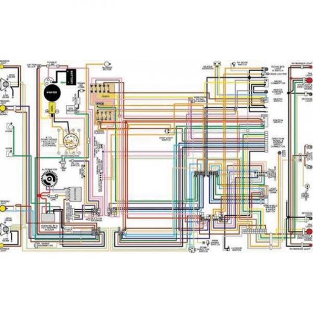 Chevelle & Malibu Color Laminated Wiring Diagram | 1964-1975 | Chevelle