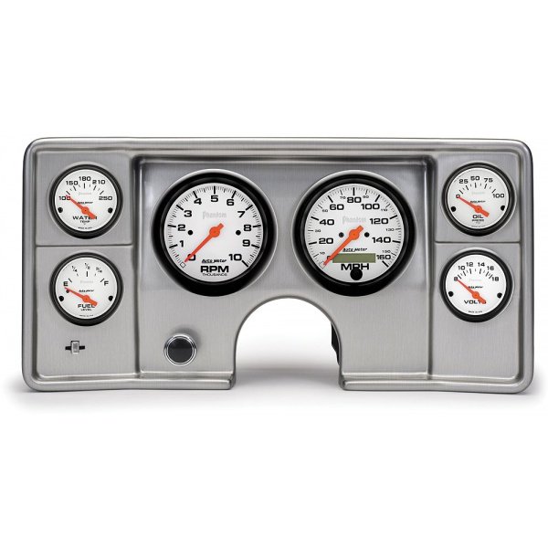 Malibu Instrument Cluster Panel, Aluminum Finish, With Phantom Gauges