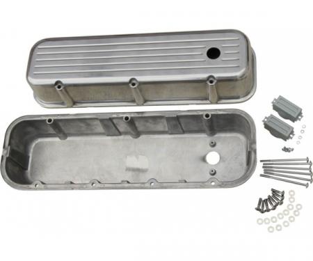 Chevy Big Block Valve Covers, Ball Milled Polished Aluminum, 1965-1995