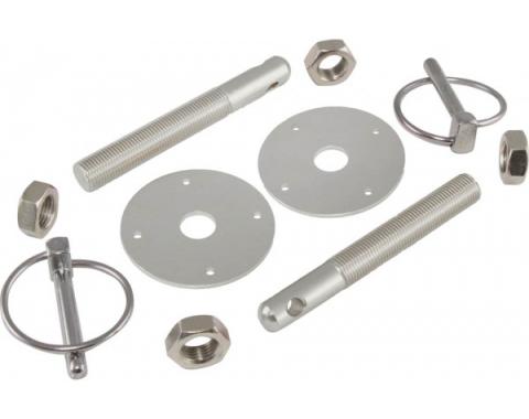 Aluminum Hood Pin Kit, Silver