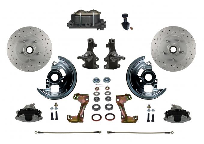 Leed Brakes Manual 2" Drop Spindle Kit with Drilled Rotors and Zinc Plated Calipers FC1003-305X