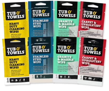 Tub O' Towels Granite & Marble Wipes, Single Pack