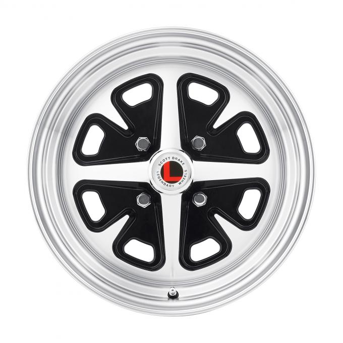 Legendary Wheels 1974-1978 Ford Mustang II 15 X 6 Magnum 400, 4 on 4.25 BP, 3.75" BS, Gloss Black / Machined LW40-50642A