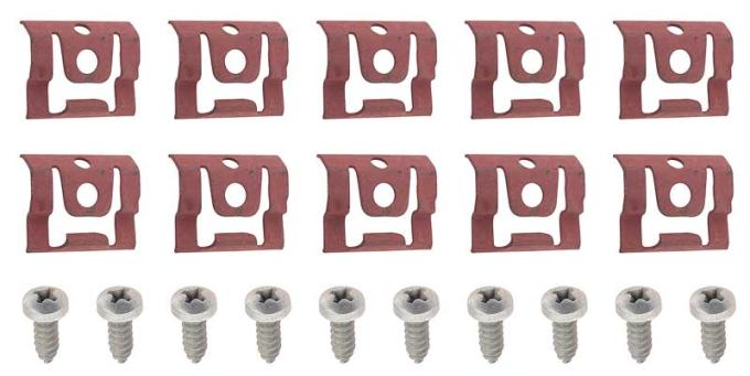 Redline Restomotive® 1964-1976 GM Car Windshield / Rear Window Molding Clip and Screw Set