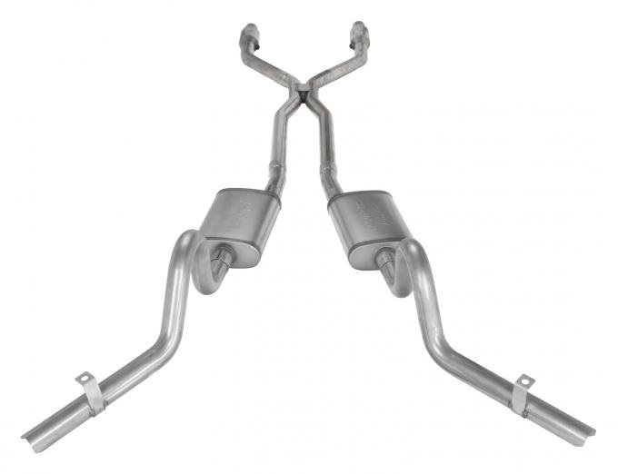 Pypes Crossmember Back w/H-Pipe Exhaust System 78-88 EL Camino Exc SS Split Rear Dual Exit 2.5 in Intermediate And Tail Pipe Muffler And Tip Not Incl Natural Finish 409 Stainless Steel Catalytic Converter Incl Exhaust SGG940E