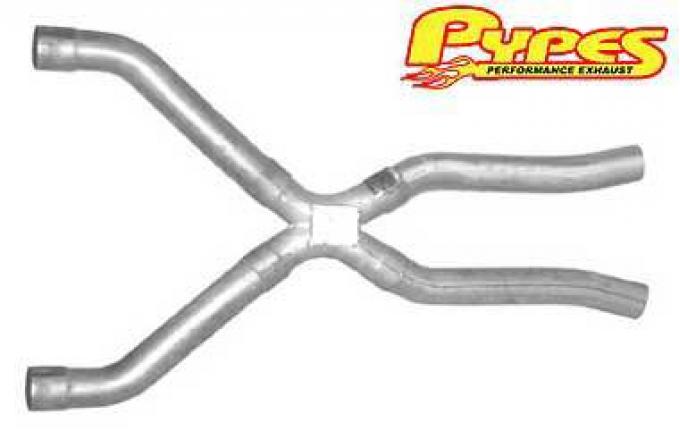 Pypes Exhaust X-Pipe Kit Intermediate Pipe 2.5 in Crossover Incl Special Angled Rear Legs Natural 409 Stainless Steel Exhaust XGG10