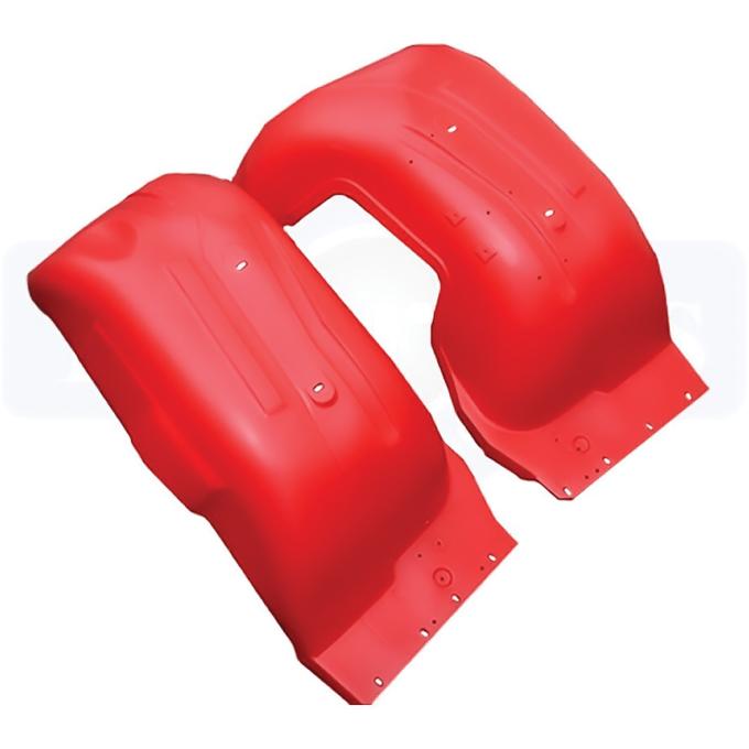 OER 1970-72 Oldsmobile F85, 442, Cutlass, W-30, Red Front Fender Skirt, Liner, Well, Plastic, Pair BP1088T