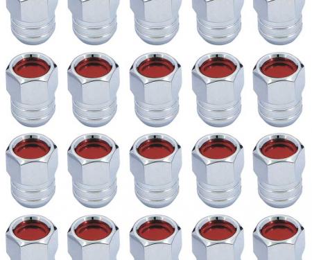 OER 1967 Red Center 7/16"-20 Rally II Lug Nuts F252