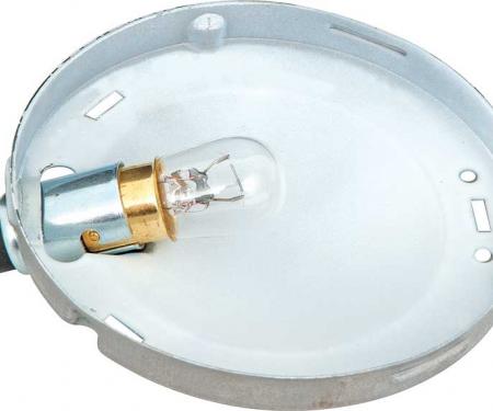 OER 1955-68 Chevrolet, Oldsmobile, Dome Lamp Reflector Base Assembly, with Bulb, Round, Various Models TF125052