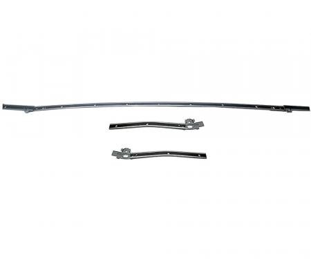 OER 1964-65 Chevelle, GM Mid Size, Convertible Top Rear Tack Strip Bow Set, Tacking Rail, Trimstick, 3-Piece CTS6465A