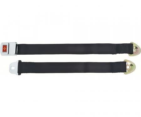 OER 1965-66 Impala, Nova, Chevelle, Deluxe Rear Seat Belt, Red/Gold Starburst, Each 154666