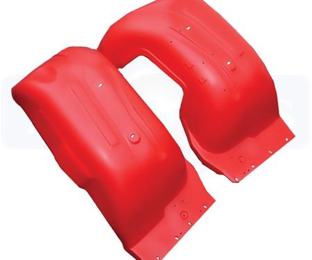 OER 1970-72 Oldsmobile F85, 442, Cutlass, W-30, Red Front Fender Skirt, Liner, Well, Plastic, Pair BP1088T